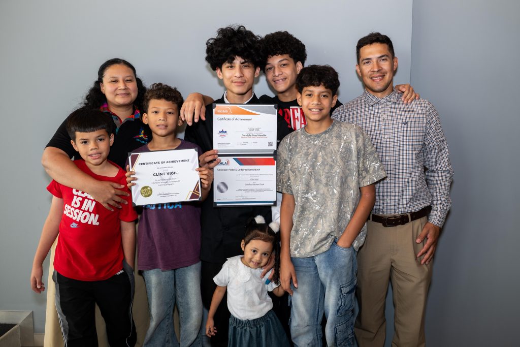 Student with his family members